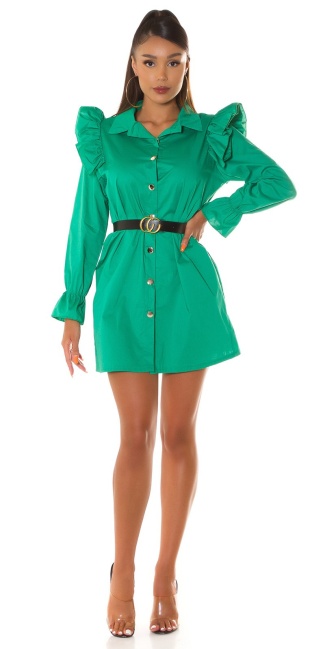 Blouse Dress with belt Green